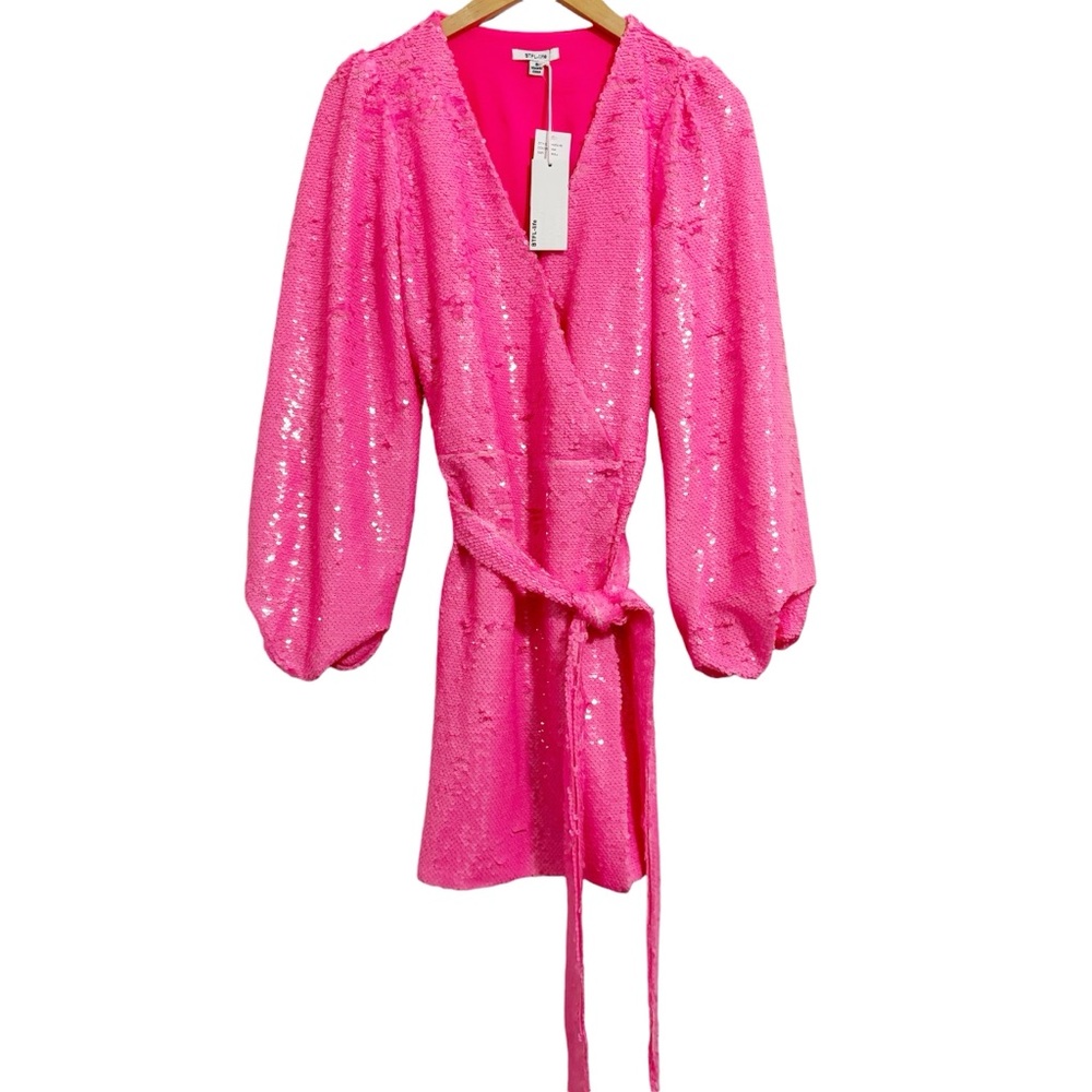 Elegant Pink Sequin Mini Dress - Picture 2 of 15